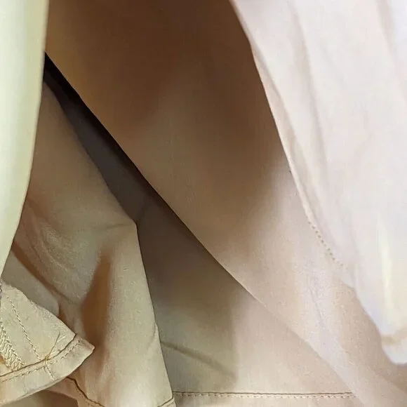 Banana Republic Women size 2 Tiered Lined Dress Mustard Sleeveless Pockets - Picture 9 of 13